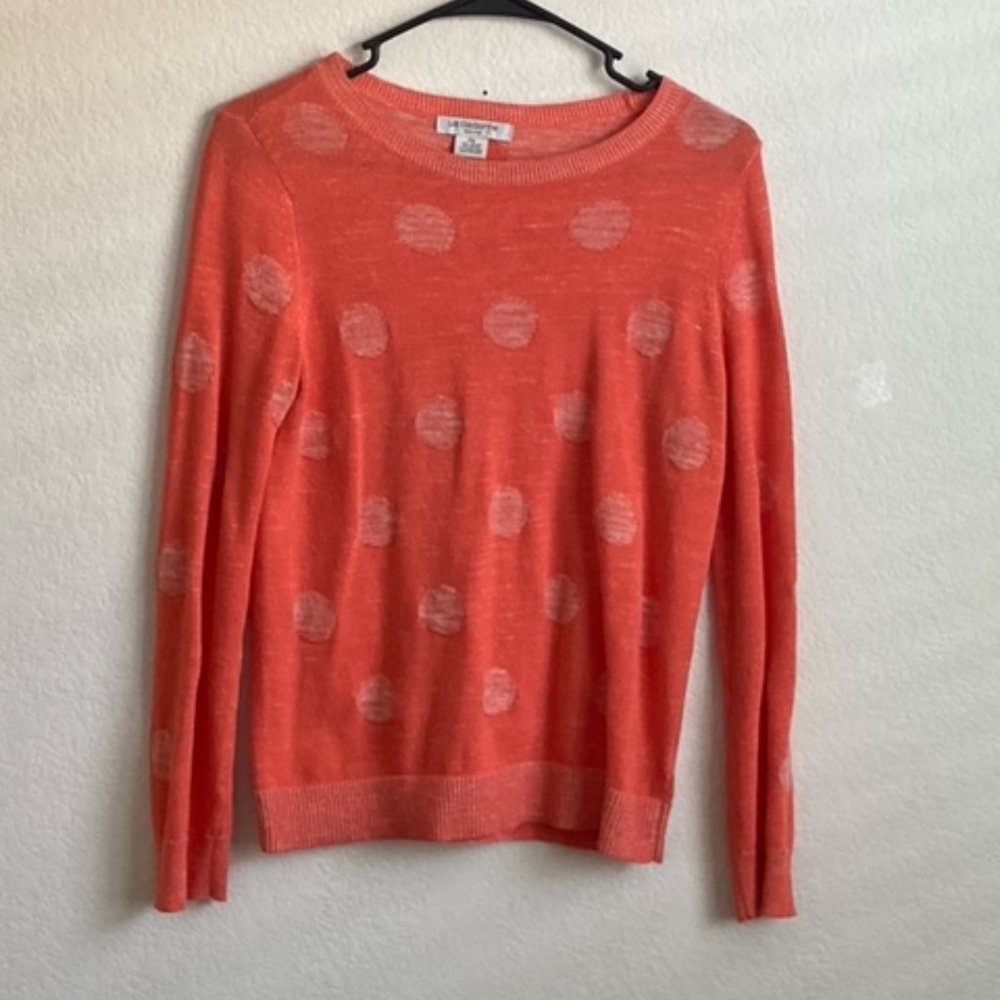 Women's Lightweight Long Sleeve Spotted Crewneck Sweater